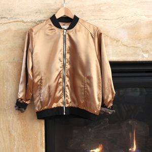 Gold Satin Don't Ask Why Bomber